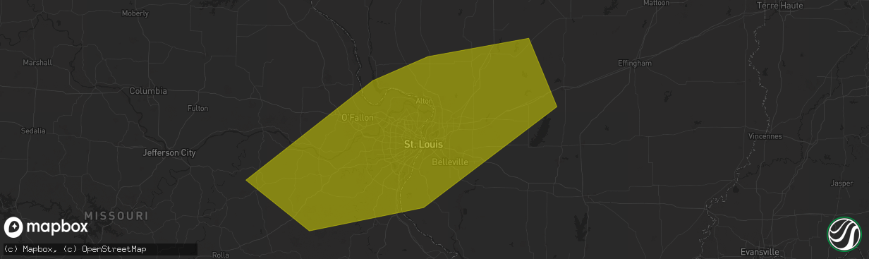 Hail map in Granite City, IL on August 29, 2024