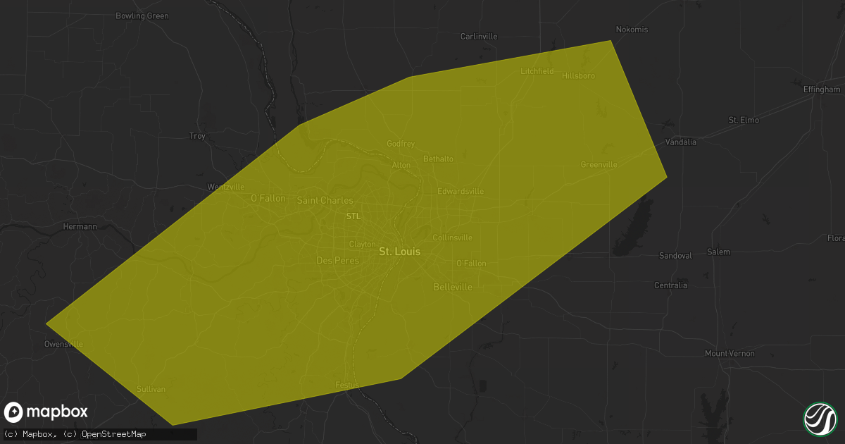Hail map in Granite City, IL on August 29, 2024
