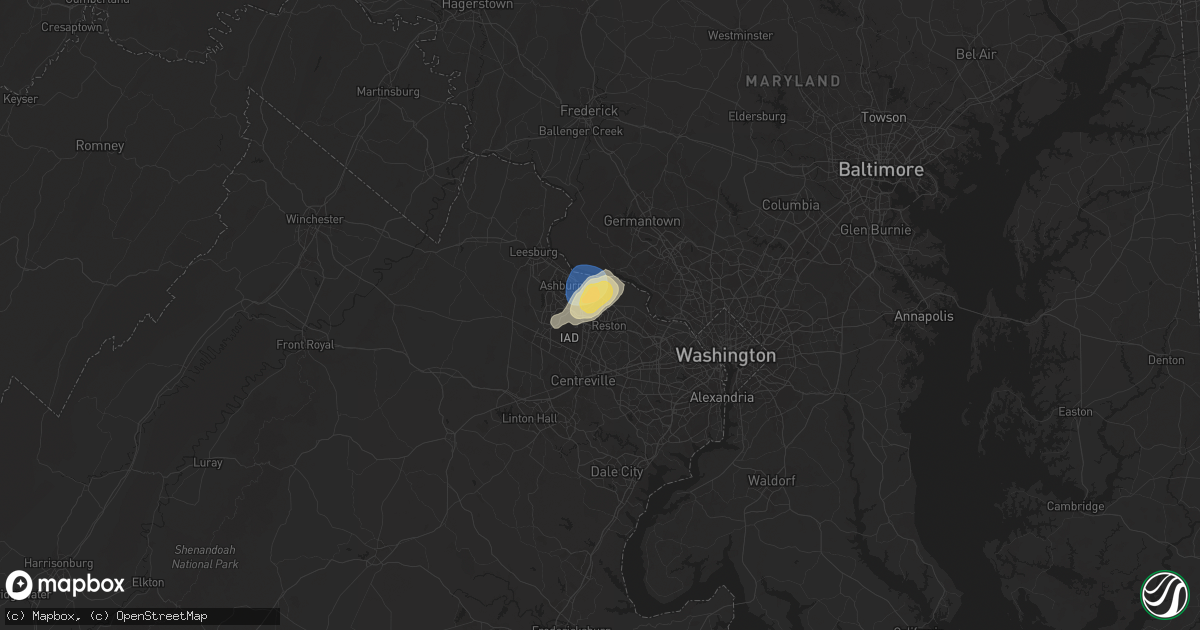 Hail Map in Herndon, VA on August 29, 2024 - HailTrace