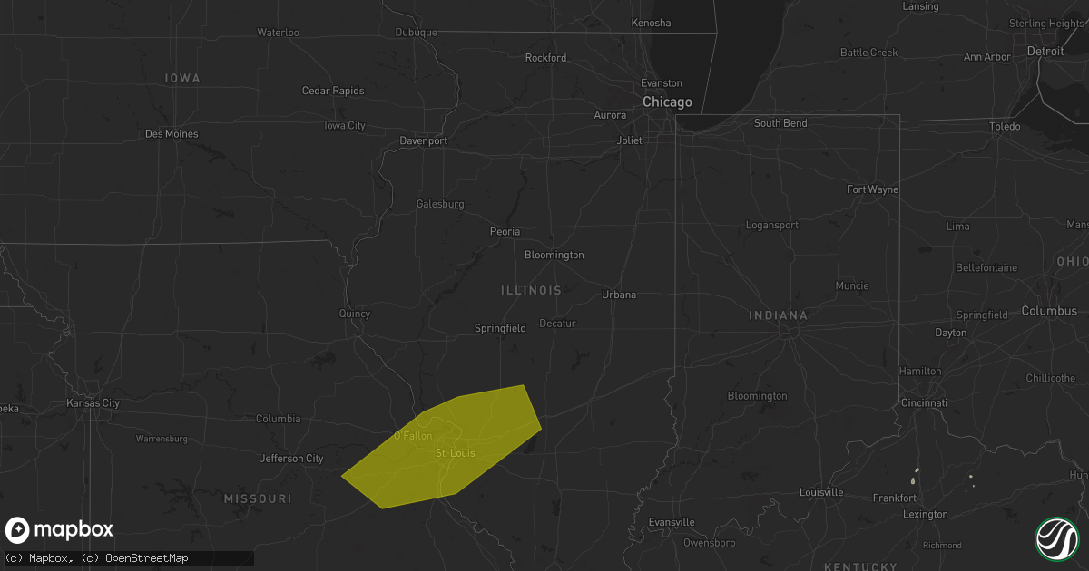 Hail map in Illinois on August 29, 2024
