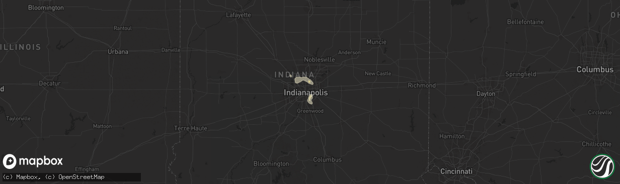 Hail map in Indianapolis, IN on August 29, 2024