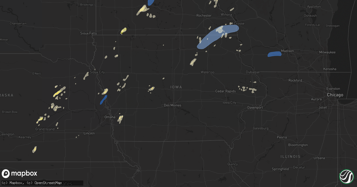 Hail map in Iowa on August 29, 2024
