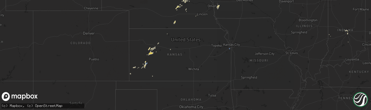 Hail map in Kansas on August 29, 2024