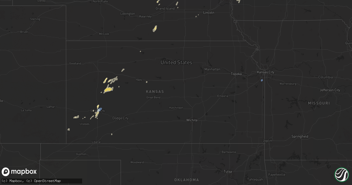 Hail map in Kansas on August 29, 2024