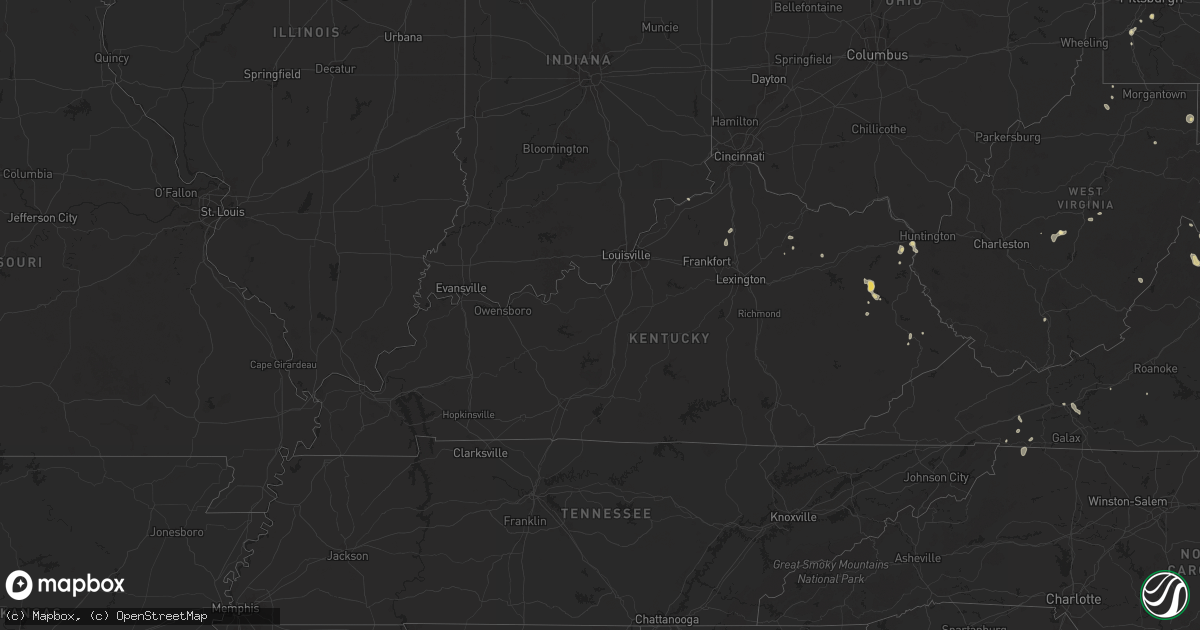 Hail map in Kentucky on August 29, 2024