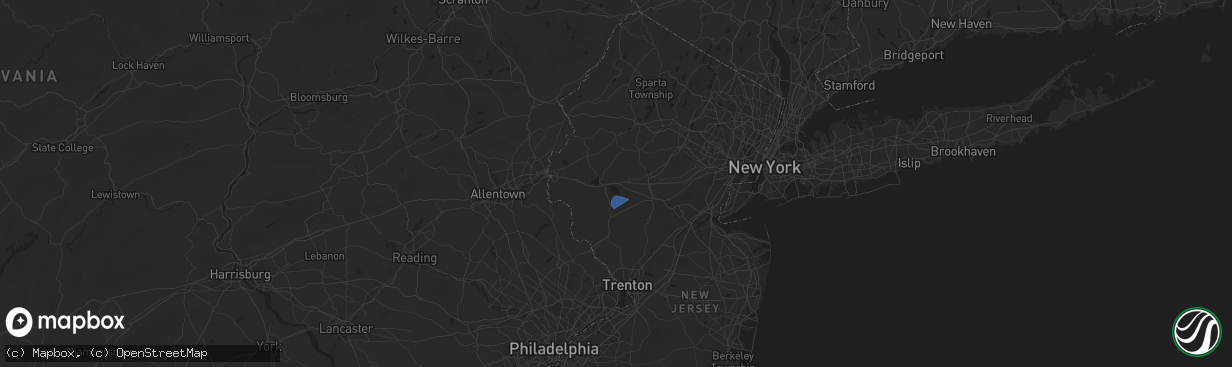 Hail map in Lebanon, NJ on August 29, 2024