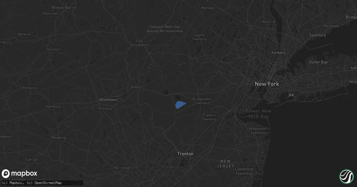Hail map in Lebanon, NJ on August 29, 2024
