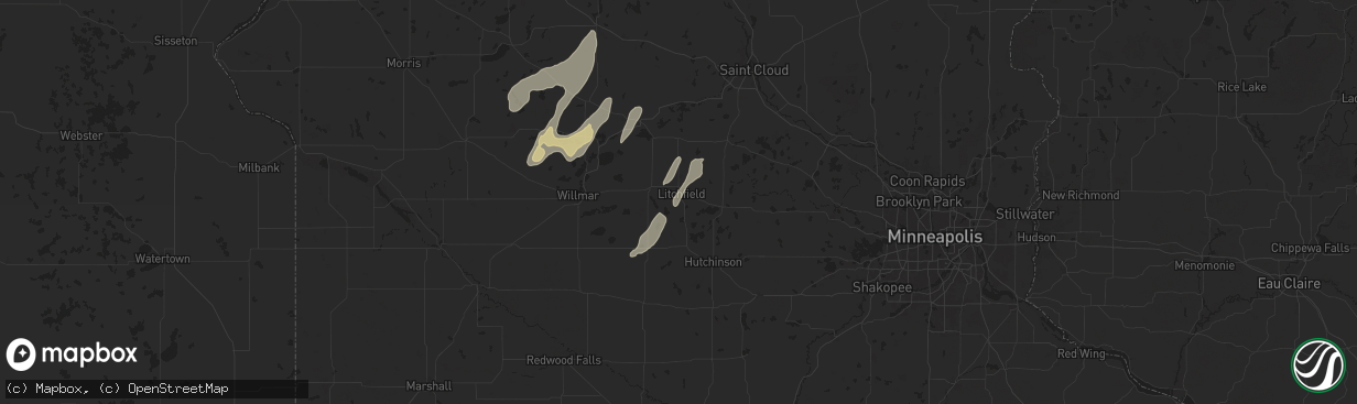 Hail map in Litchfield, MN on August 29, 2024