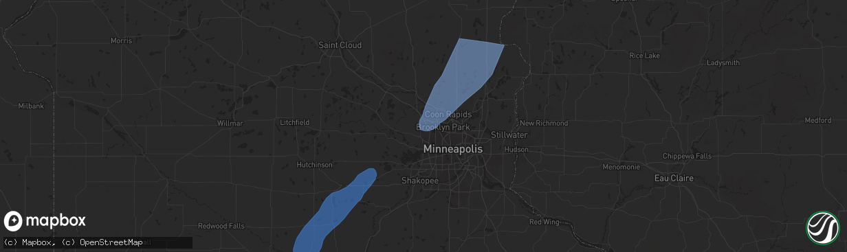 Hail map in Maple Grove, MN on August 29, 2024