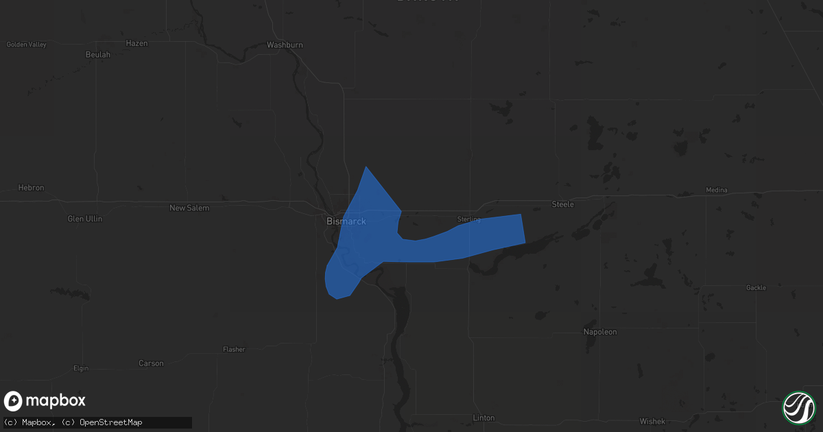 Hail map in Menoken, ND on August 29, 2024