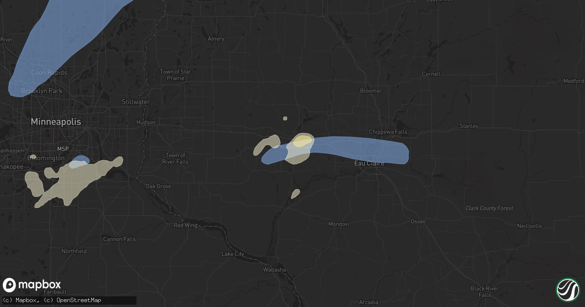 Hail map in Menomonie, WI on August 29, 2024