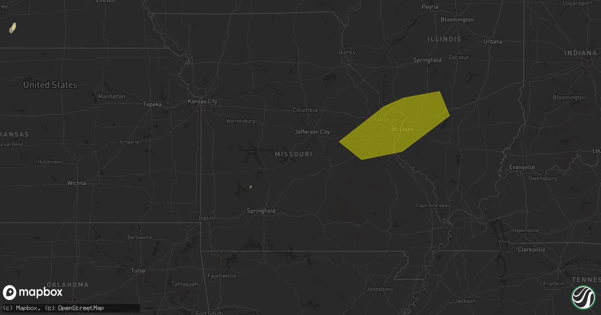 Hail map in Missouri on August 29, 2024