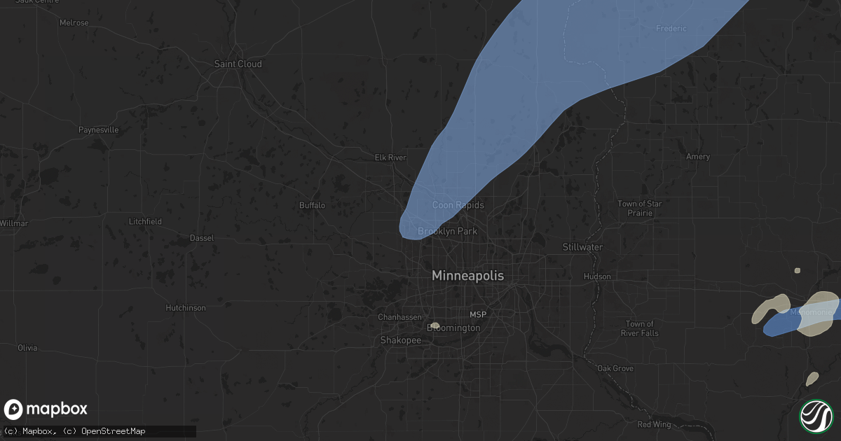 Hail map in Osseo, MN on August 29, 2024