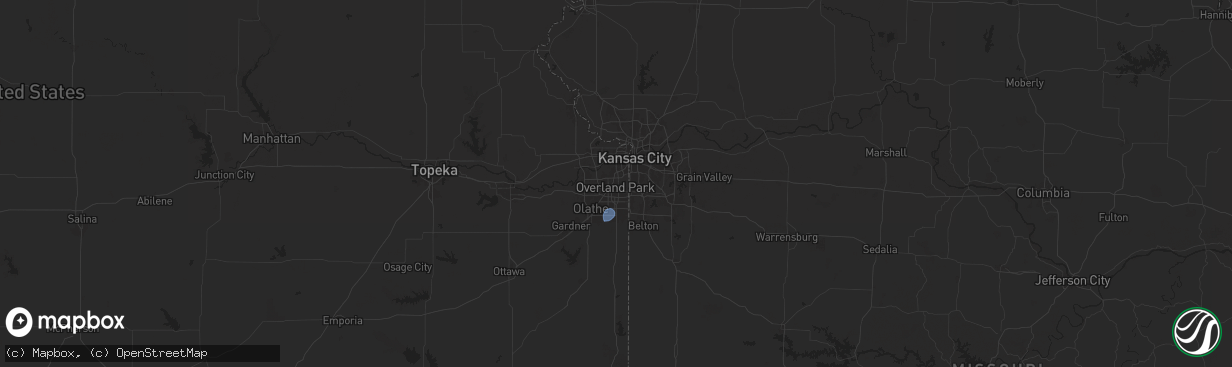 Hail map in Overland Park, KS on August 29, 2024