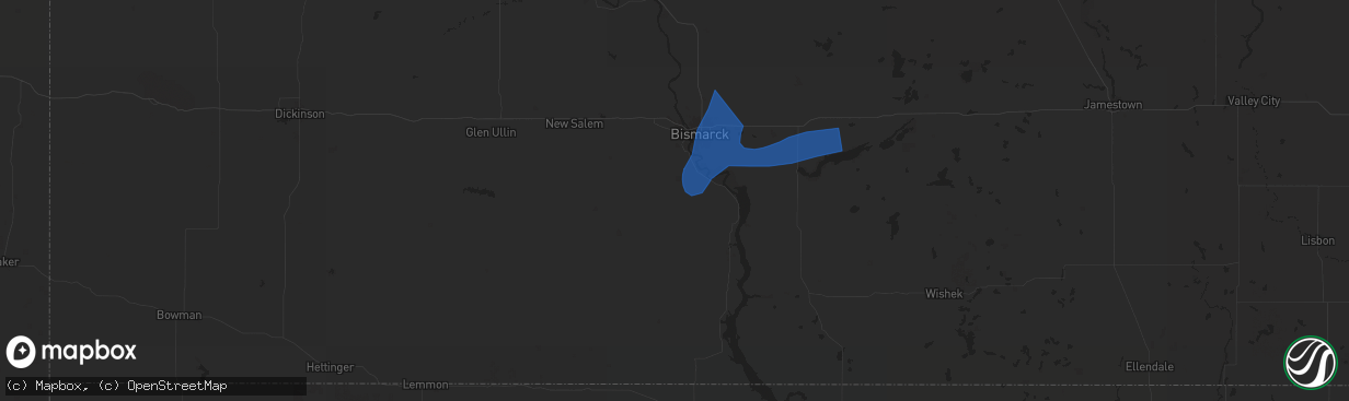 Hail map in Saint Anthony, ND on August 29, 2024