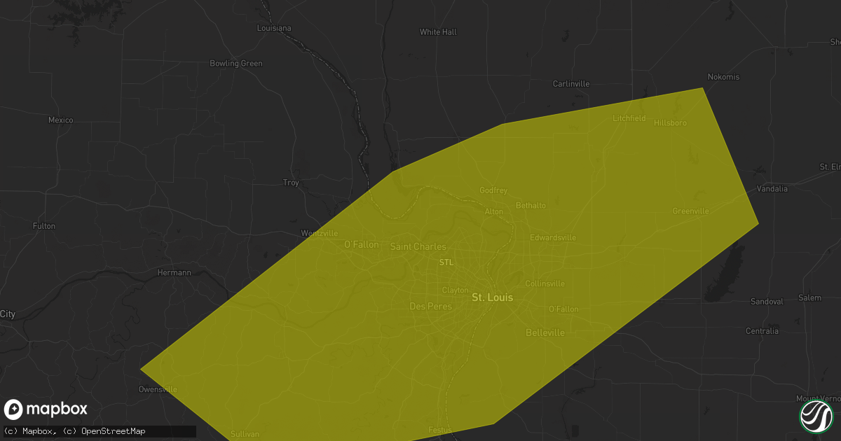 Hail map in Saint Charles, MO on August 29, 2024