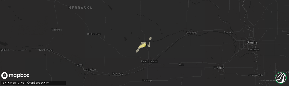 Hail map in Saint Paul, NE on August 29, 2024