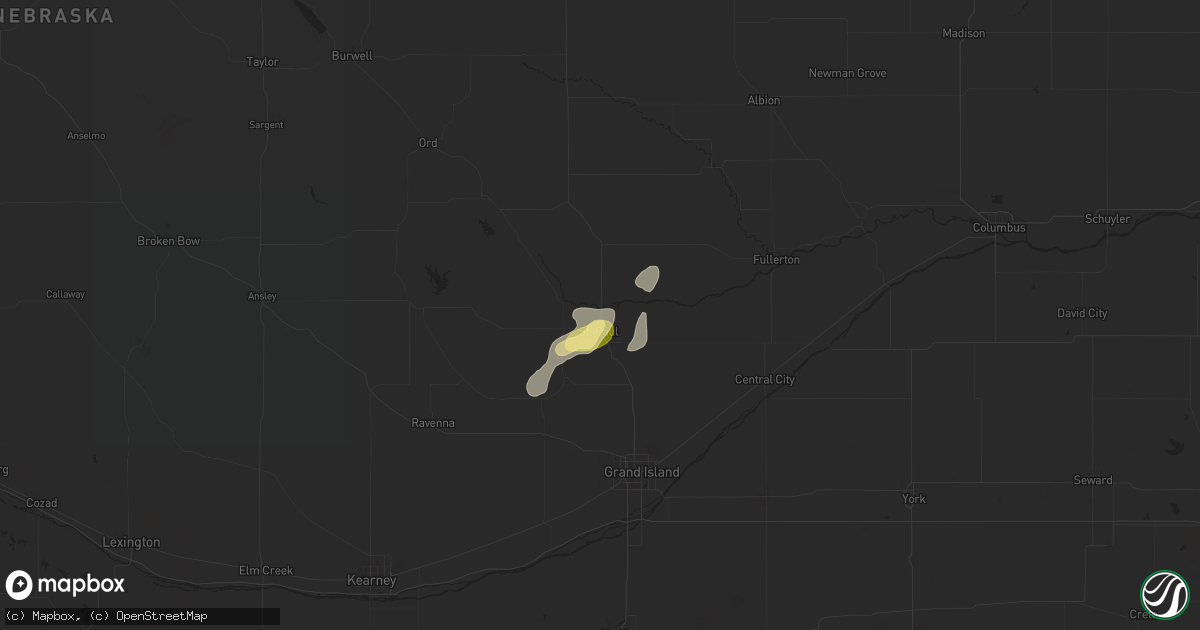 Hail map in Saint Paul, NE on August 29, 2024
