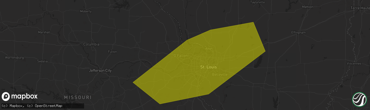 Hail map in Saint Peters, MO on August 29, 2024