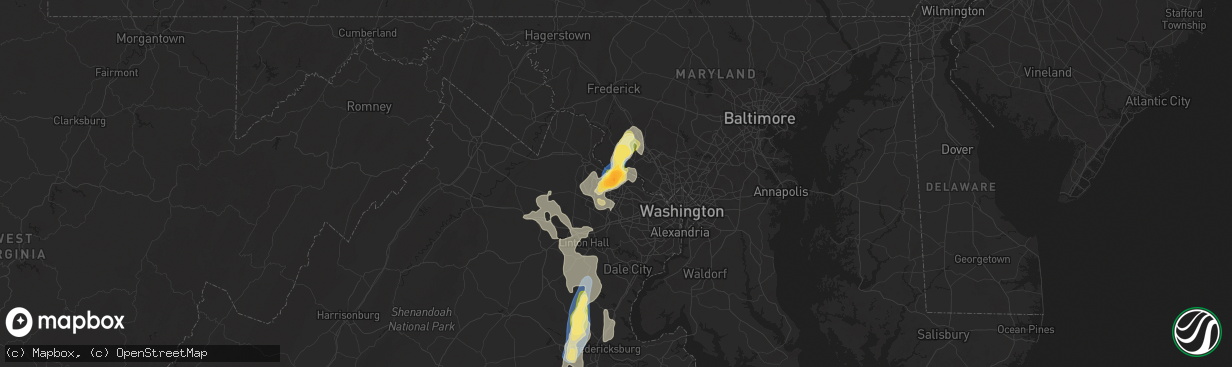 Hail map in Sterling, VA on August 29, 2024