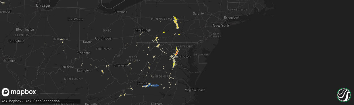 Hail map on August 29, 2024