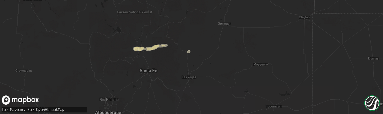 Hail map in Buena Vista, NM on August 29, 2025