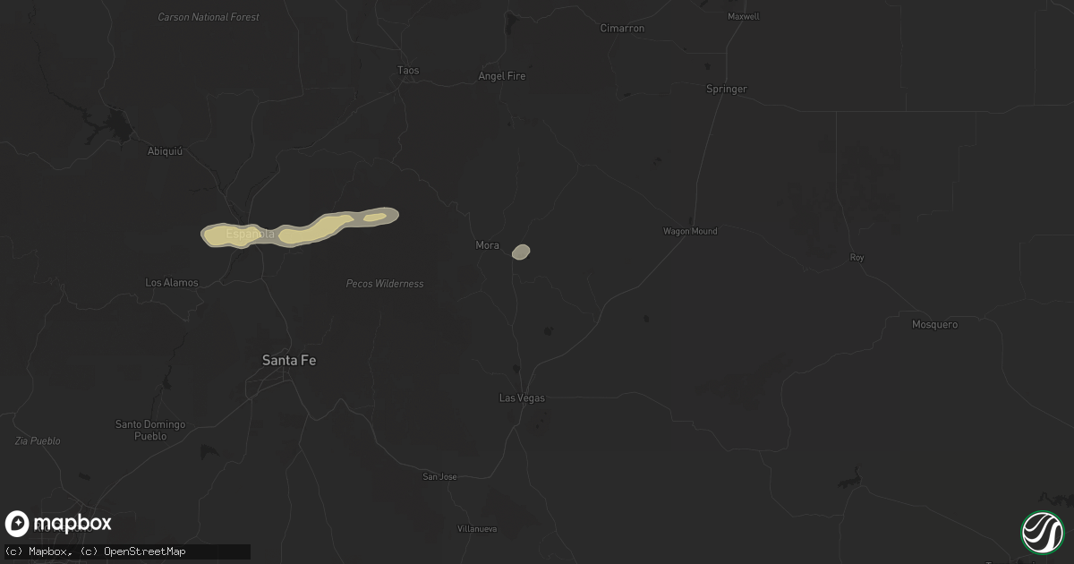 Hail map in Buena Vista, NM on August 29, 2025