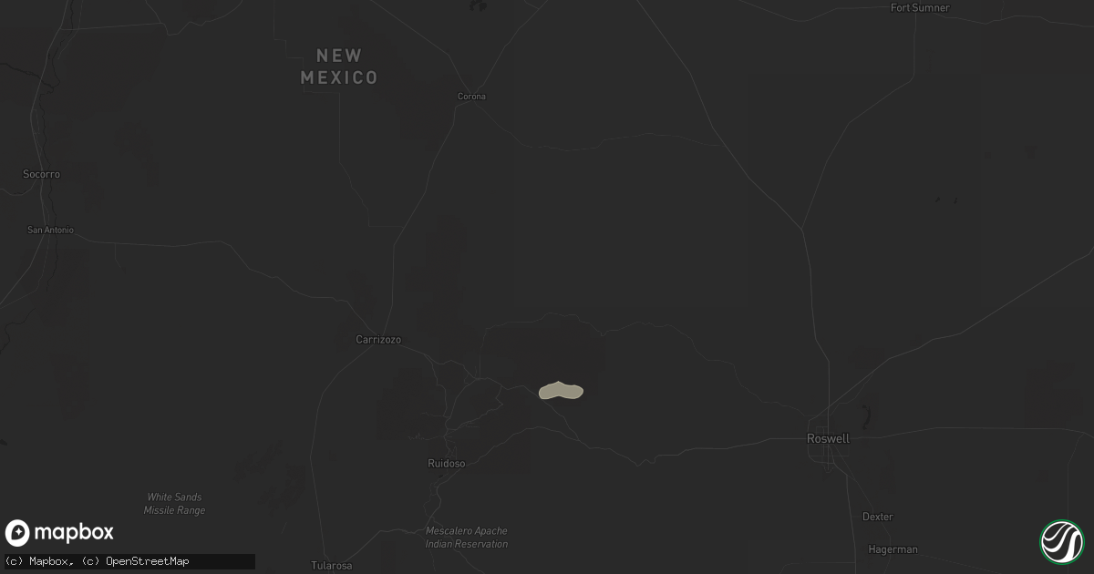 Hail map in Capitan, NM on August 29, 2025