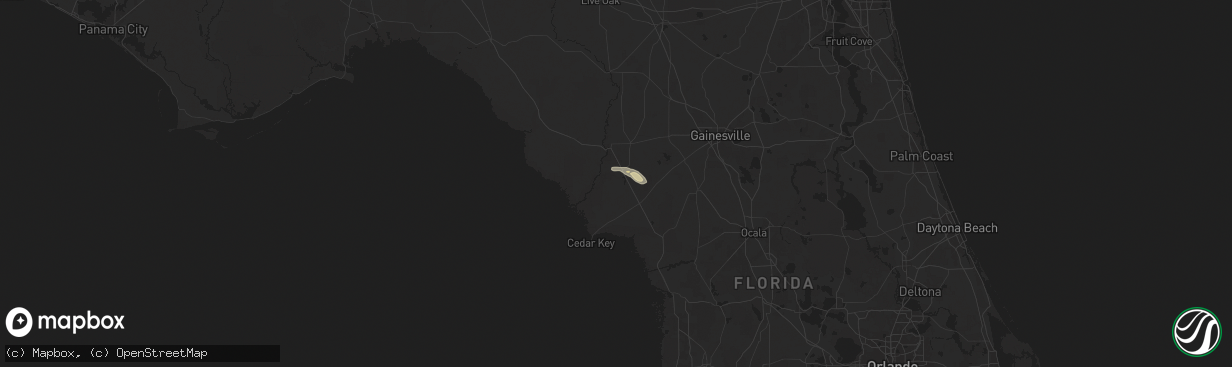 Hail map in Chiefland, FL on August 29, 2025