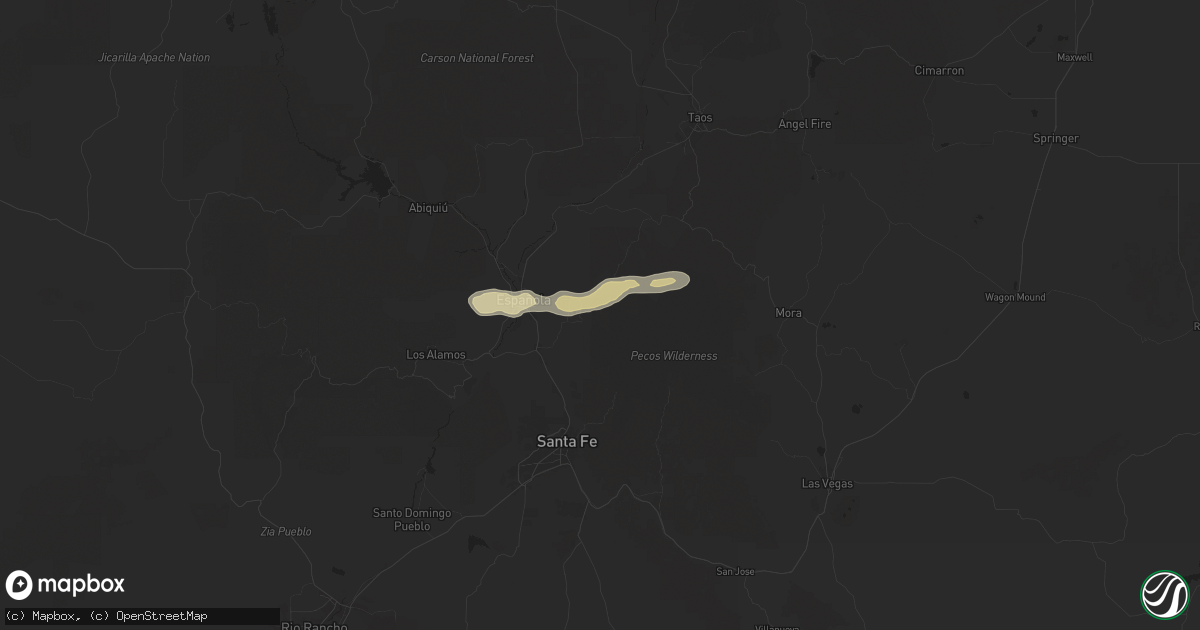 Hail map in Chimayo, NM on August 29, 2025