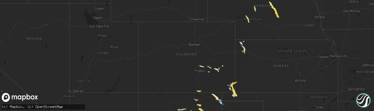 Hail map in Colorado on August 29, 2025