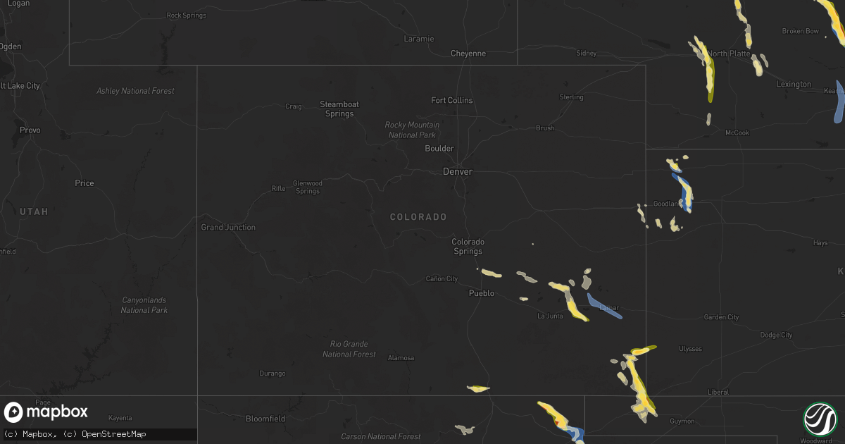 Hail map in Colorado on August 29, 2025