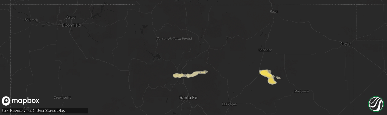 Hail map in Embudo, NM on August 29, 2025