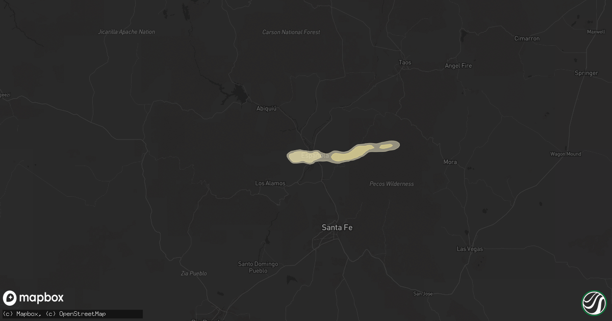 Hail map in Espanola, NM on August 29, 2025