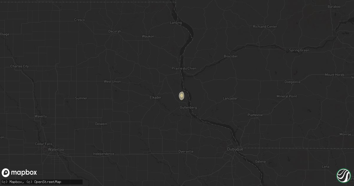 Hail map in Garnavillo, IA on August 29, 2025