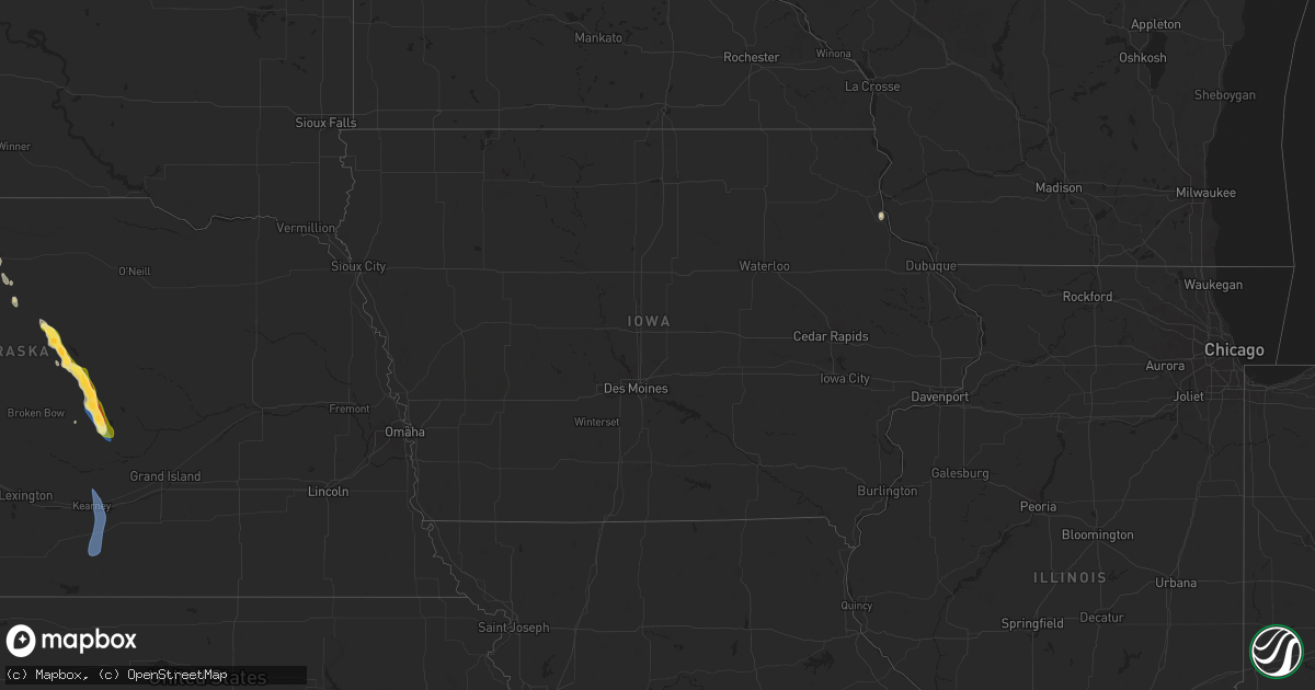 Hail map in Iowa on August 29, 2025