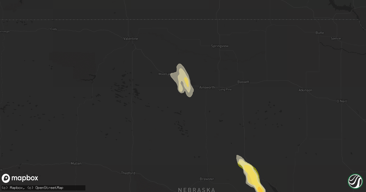 Hail map in Johnstown, NE on August 29, 2025