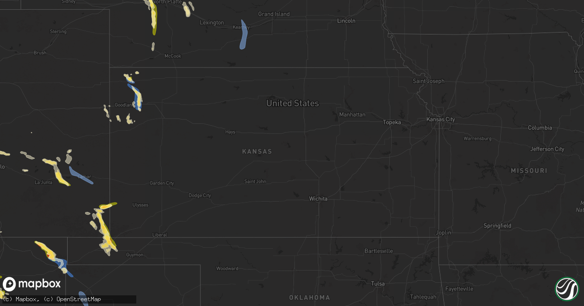 Hail map in Kansas on August 29, 2025