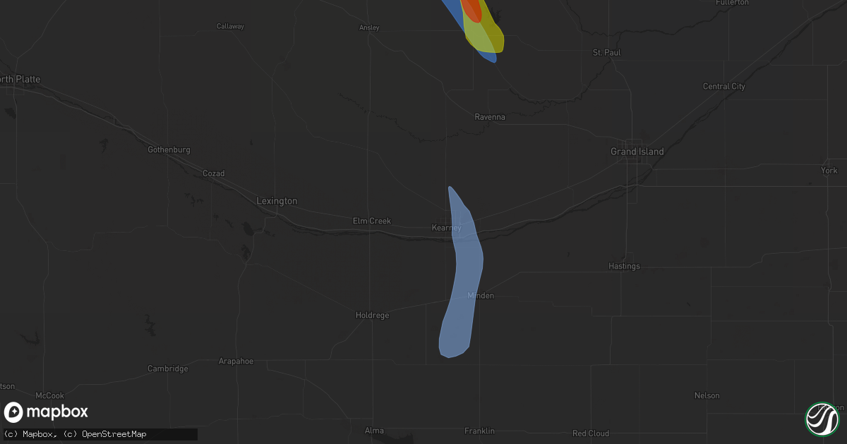 Hail map in Kearney, NE on August 29, 2025