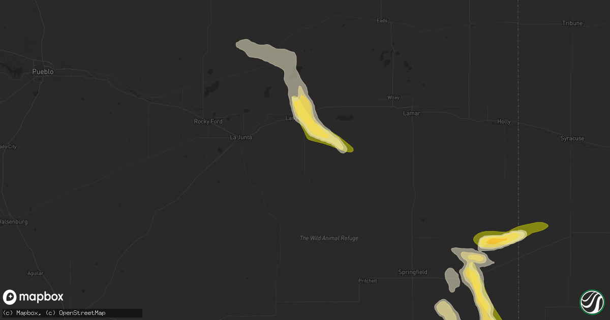 Hail map in Las Animas, CO on August 29, 2025