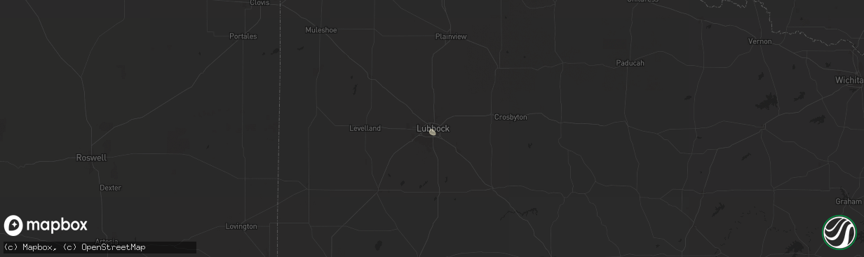 Hail map in Lubbock, TX on August 29, 2025