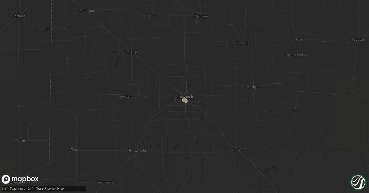 Hail map in Lubbock, TX on August 29, 2025
