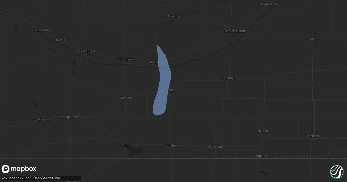 Hail map in Minden, NE on August 29, 2025