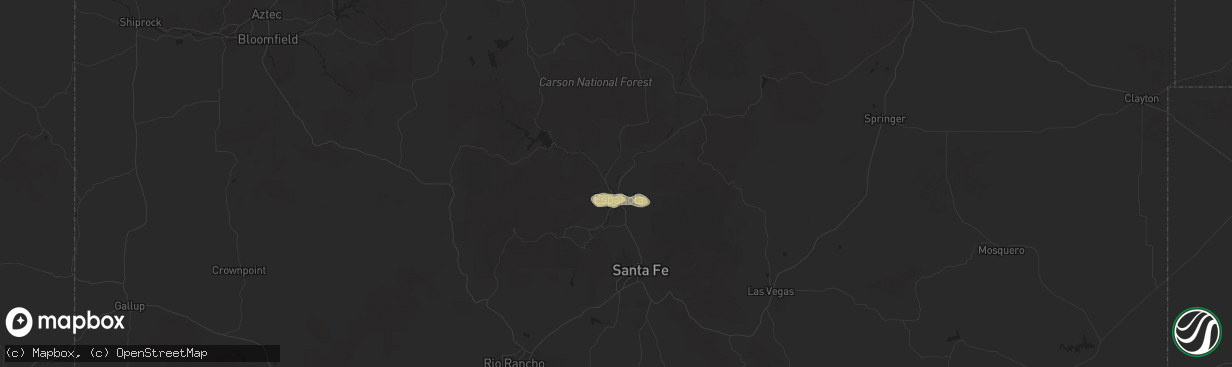 Hail map in Ohkay Owingeh, NM on August 29, 2025