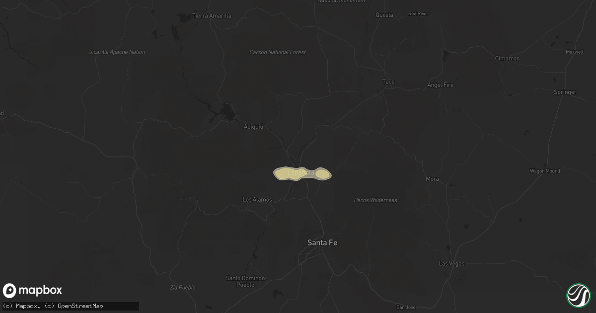 Hail map in Ohkay Owingeh, NM on August 29, 2025
