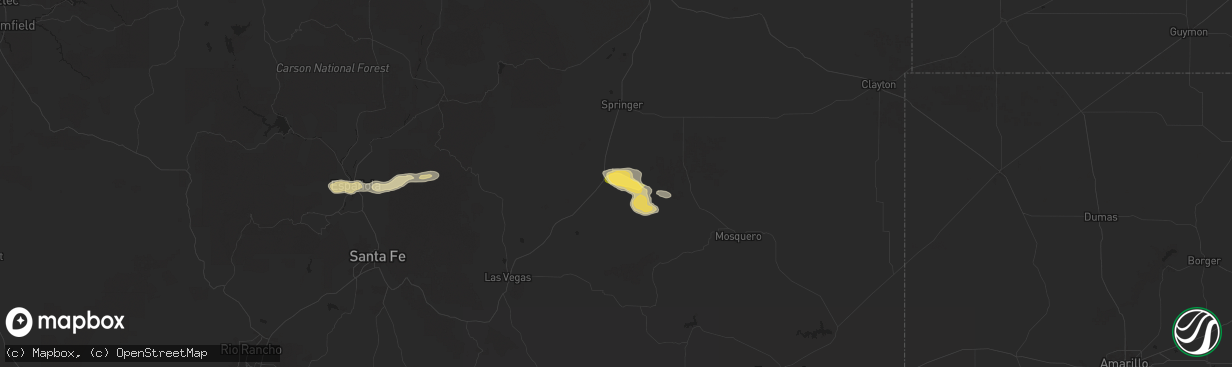 Hail map in Wagon Mound, NM on August 29, 2025