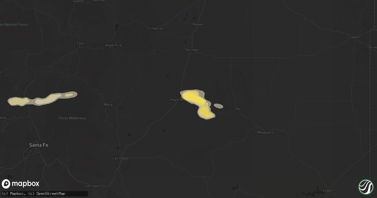 Hail map in Wagon Mound, NM on August 29, 2025