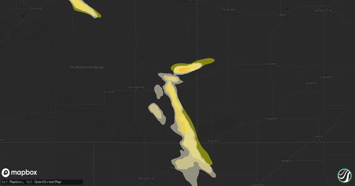 Hail map in Walsh, CO on August 29, 2025