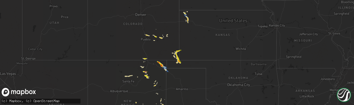 Hail map on August 29, 2025
