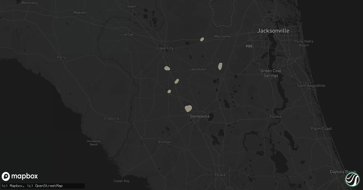 Hail map in Alachua, FL on August 29, 2026